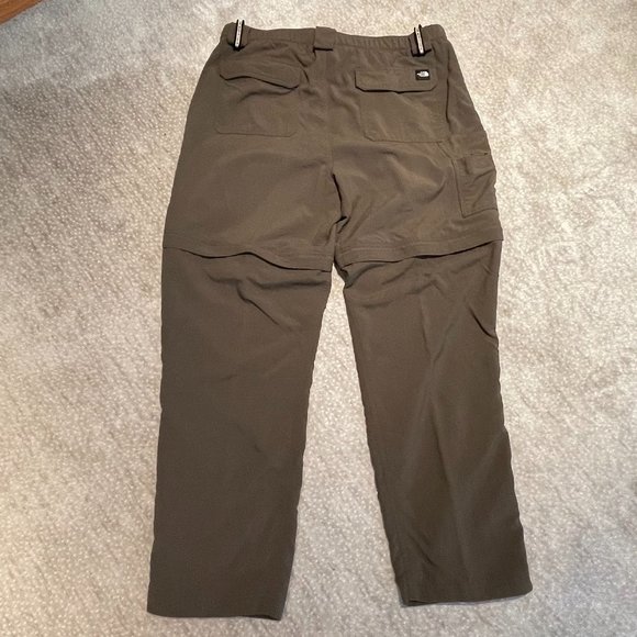 VGUC Men's The North Face Convertible Pants, Olive, Hiking, Nylon, L, 30" InSeam - Picture 9 of 13